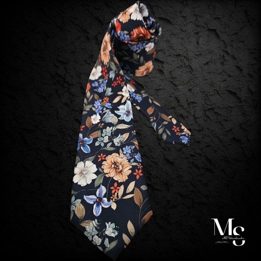 NEXT Blue Floral Polyester Tie W: 2.5" NWT